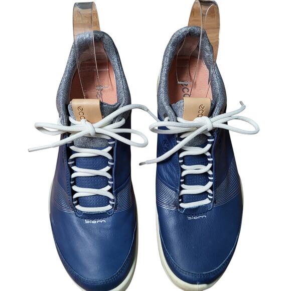 Ecco Biom Gore Tex Blue Leather Lace Up Golf Shoes Women's Size 9 Extra Width - Picture 4 of 15